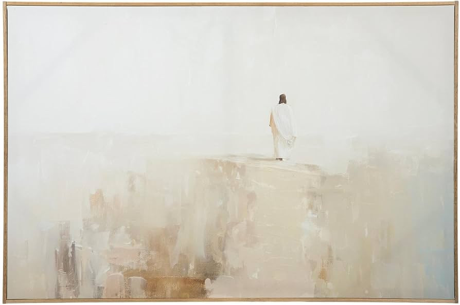Hobby Lobby Jesus Walking on Soft Path Canvas Wall Decor, Beige & Cream | Amazon (US)