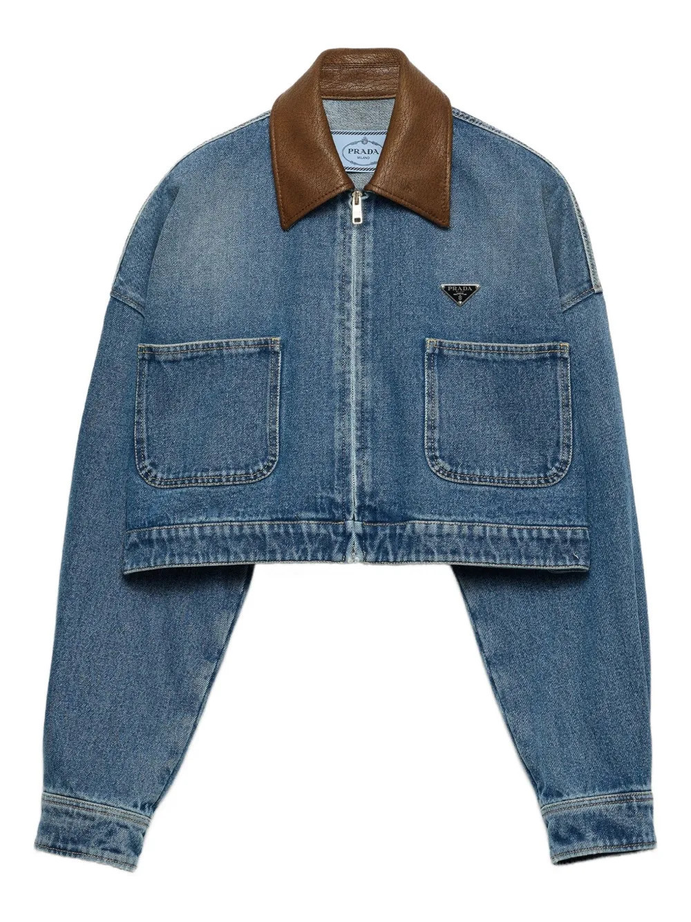 Prada cropped denim jacket - Blue | Farfetch Global