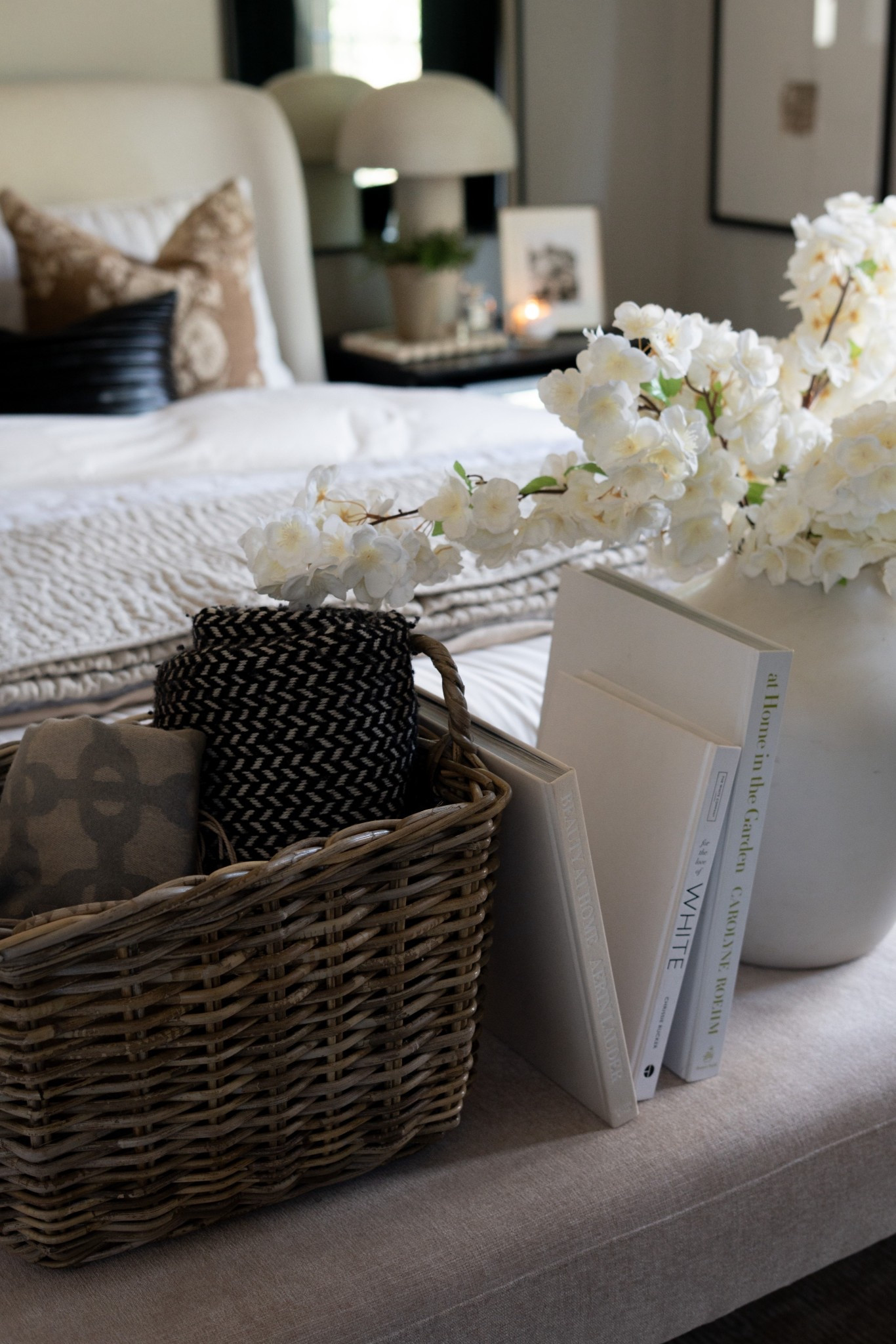 A basket full of blankets, cherry blossoms and a stack of books? My idea of heaven!! XxV 

#LTKSaleAlert #LTKHome #LTKSeasonal