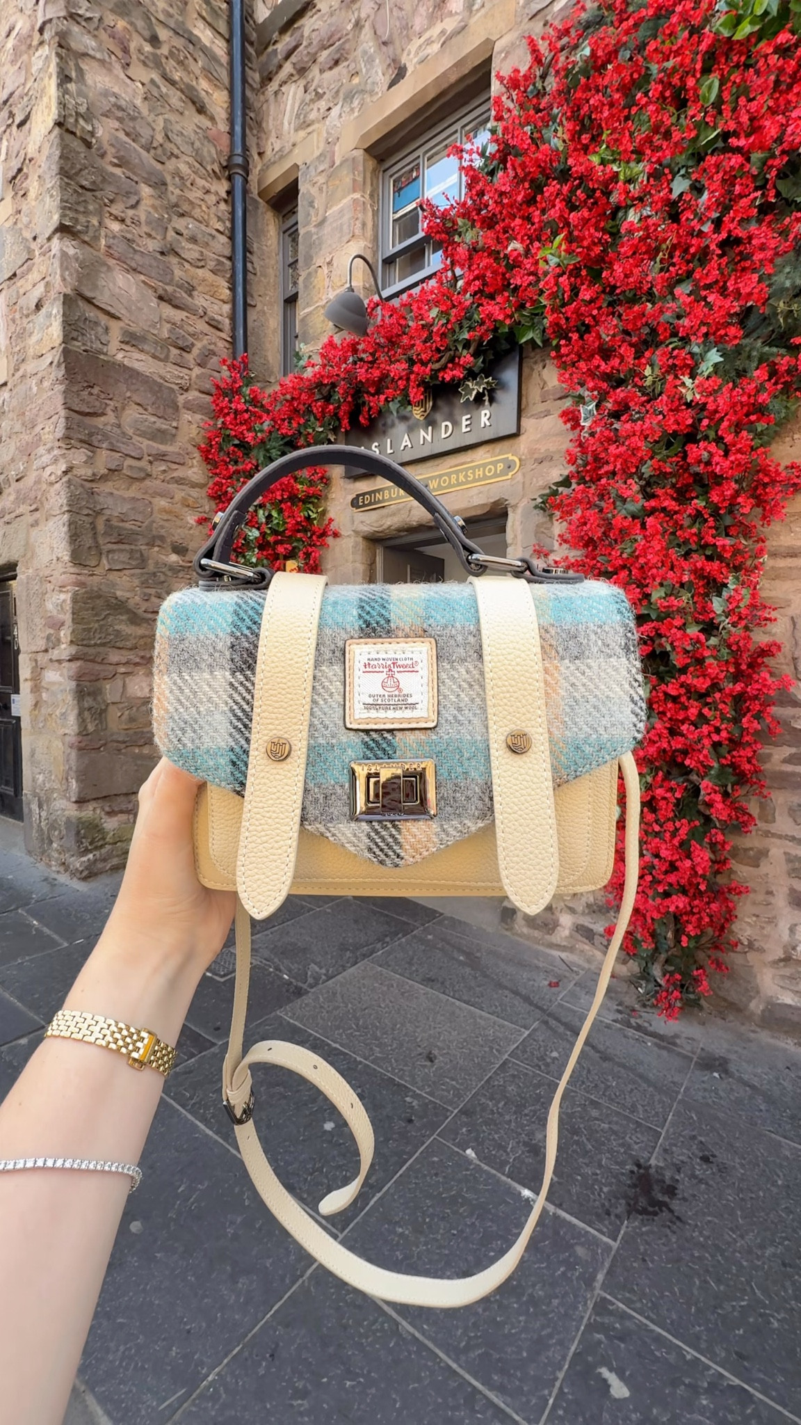 I had to go back and make another custom Harris Tweed Islander bag so I had a lighter colored bag for summer and spring! I went with an off white leather with blue tweed and actually found one really similar to the one I made online so I guess I wasn’t being particularly original just look through the different color option on the product listing! haha
Purses
Leather satchel islander UK