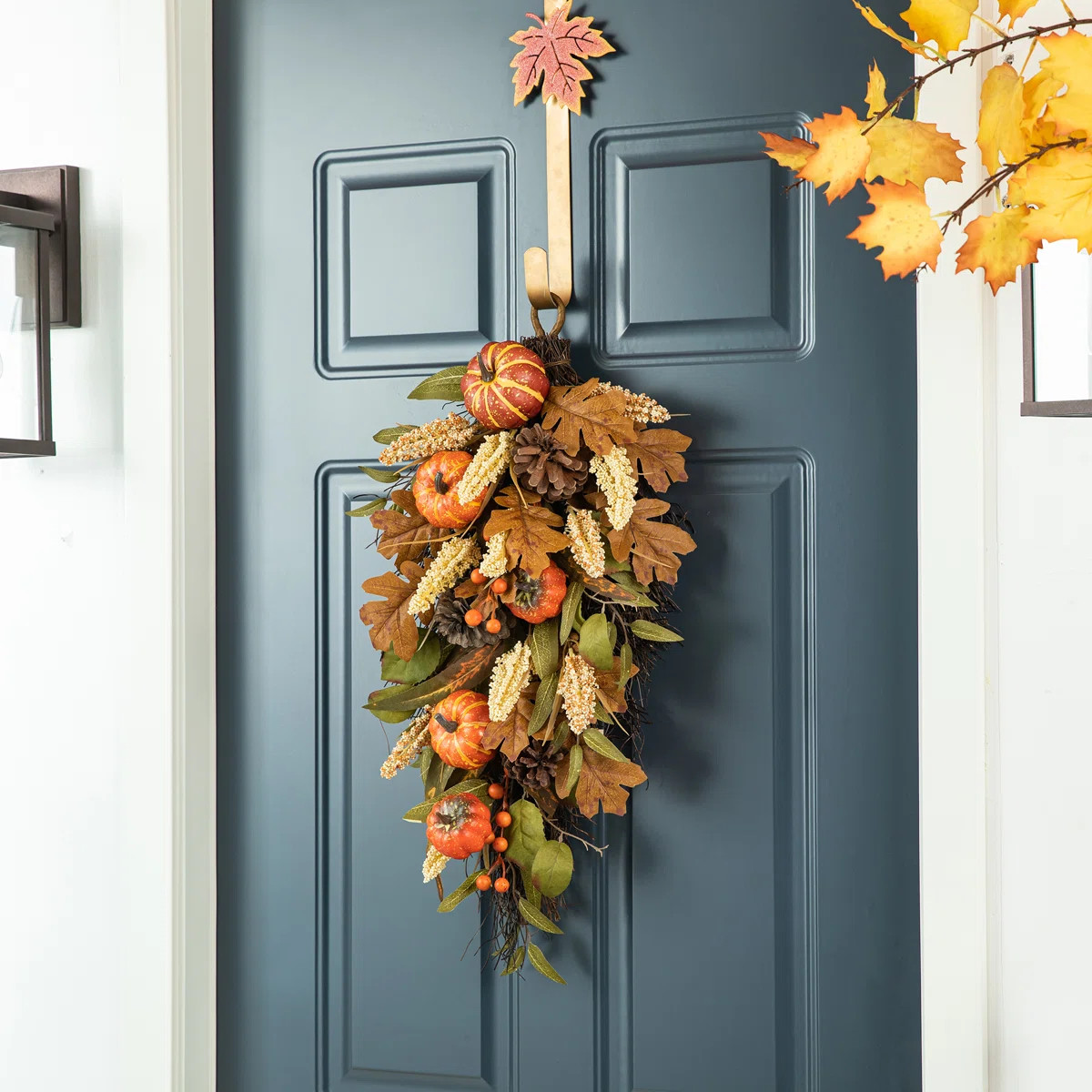 27"H Fall Pumpkin Leaf Teardrop | Wayfair North America