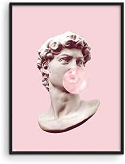 Gum Poster David Bubble Pop Art - By Haus and Hues | Pop Art Wall Decor Pink Pictures Wall Decor Pin | Amazon (US)