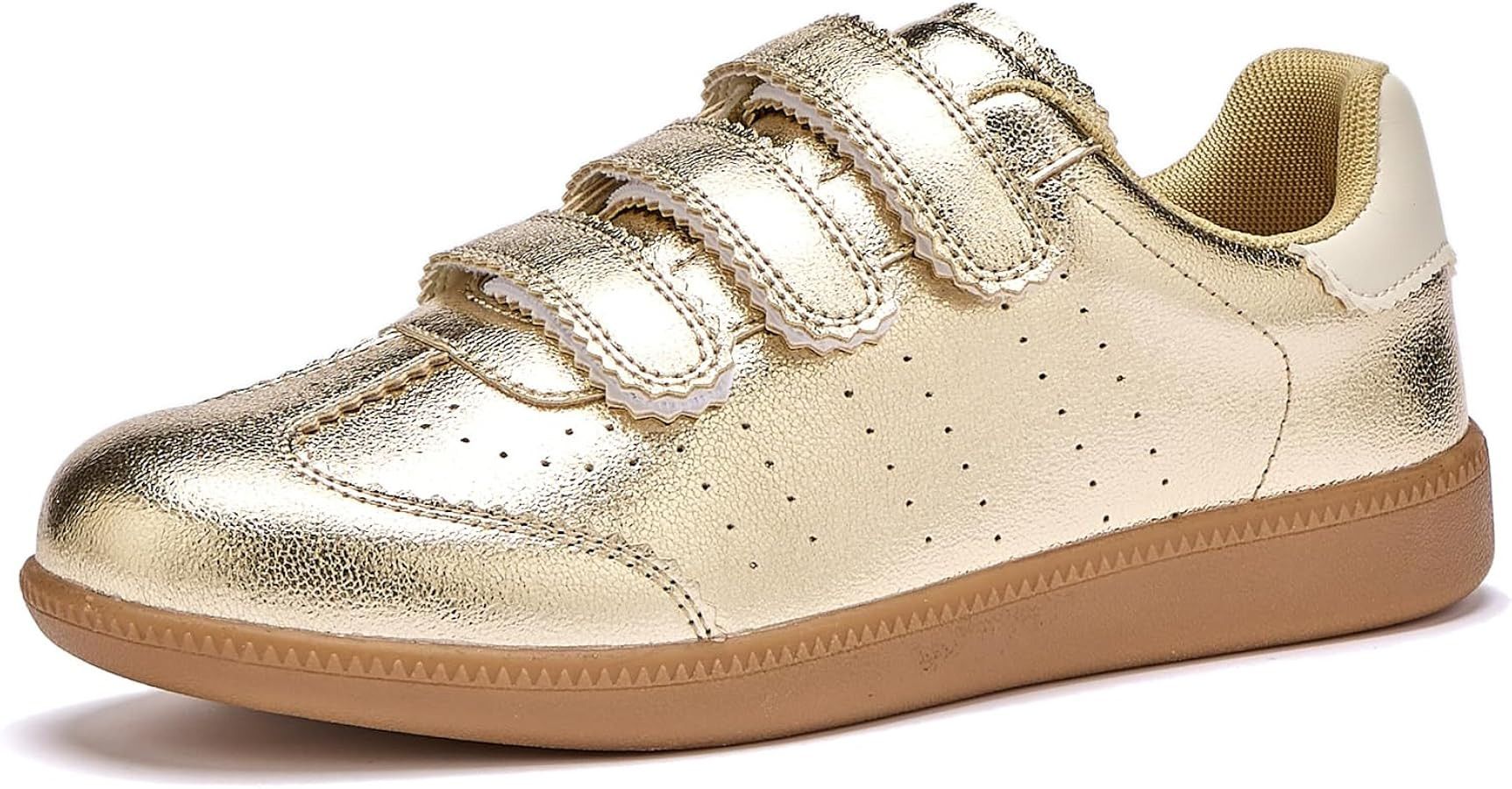 Sneakers for Women Lightweight Tennis Shoes Fashion Vegan Leather Hook & Loop Sneakers Non-Slip W... | Amazon (US)