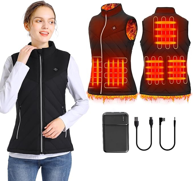 ZIFUMEI Women's Warming Heated Vest Adjustable Lightweight Heating Jacket for Women with Recharge... | Amazon (US)