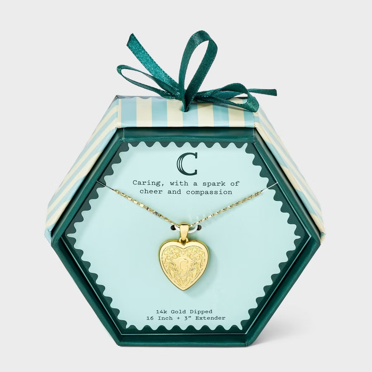 14K Gold Dipped Heart Charm Initial Necklace - A New Day™ Gold | Target