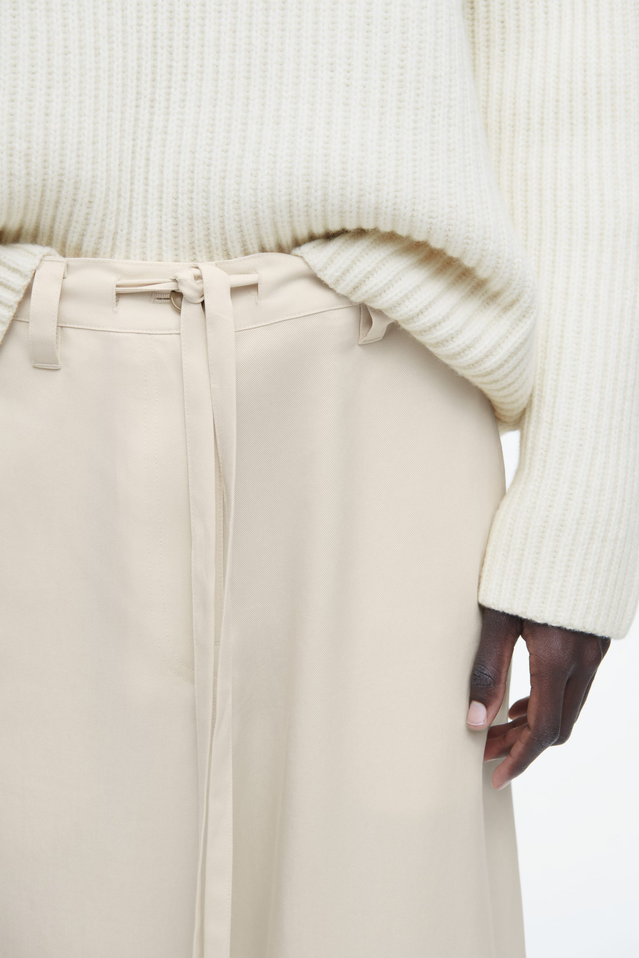 TIE-DETAIL WIDE-LEG TROUSERS - IVORY | COS GB | COS UK