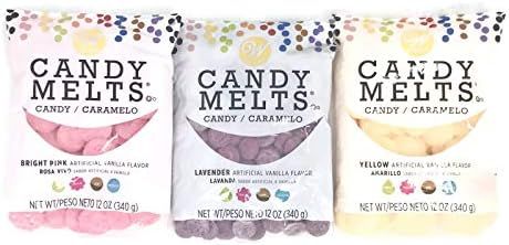 Wilton Candy Melts Set of 3 Colors - Yellow, Lavender and Bright Pink, 12 Ounces Each | Amazon (US)
