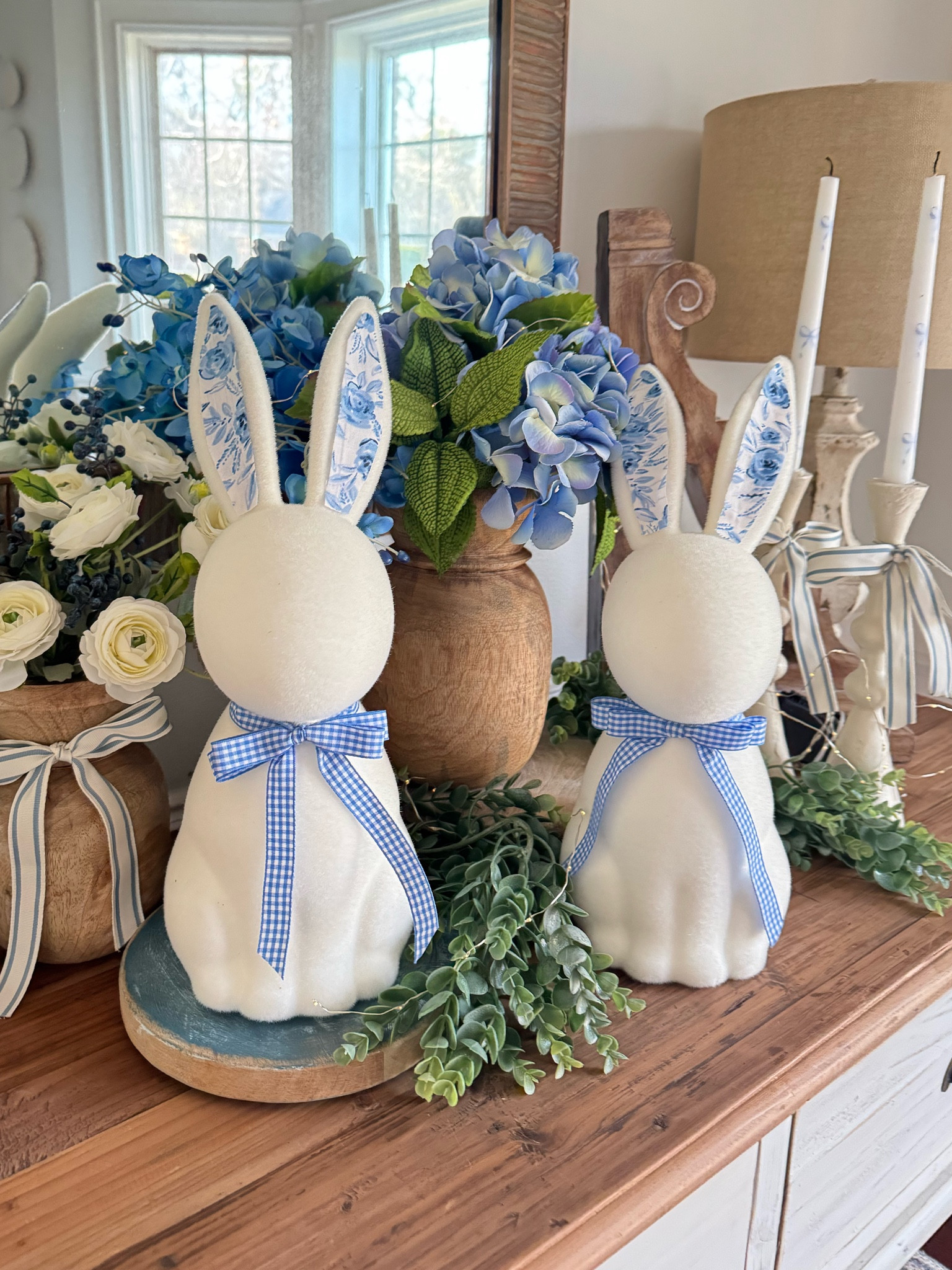 Personalize these amazing flocked bunnies with cut fabric and ribbon! Such a great find for $10 at Walmart  

#LTKSeasonal
