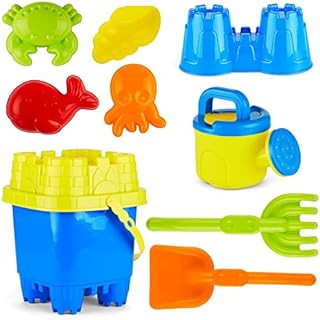 Click N' Play Toddler Beach Toys for Kids 3-10 - 13 Piece Sand Toys Including Sand Bucket, Wateri... | Amazon (US)