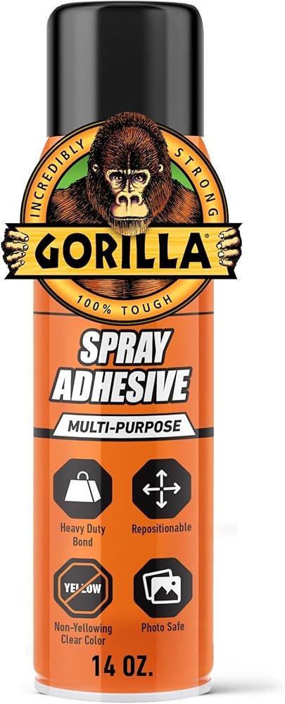 Gorilla Heavy Duty Spray Adhesive, Clear Glue, 14 Ounce (Pack of 1) - All Purpose with Comfort No... | Amazon (US)