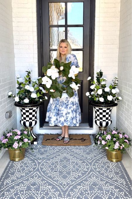 My spring front porch! Wearing a size small in my dress! The planters are in the size large, rug is a 5x7! Floral is on my Amazon!

Front porch, spring porch, Modern Locke, magnolia wreath, magnolia flowers, faux, flowers, doormat, outdoor rug, Walmart, Walmart, fines, Abercrombie, dress, Abercrombie, outfit, white dress, spring dress, outfit, beach, vacation, outfit, white flowers, Mackenzie Childs 



#LTKSeasonal #LTKStyleTip #LTKHome