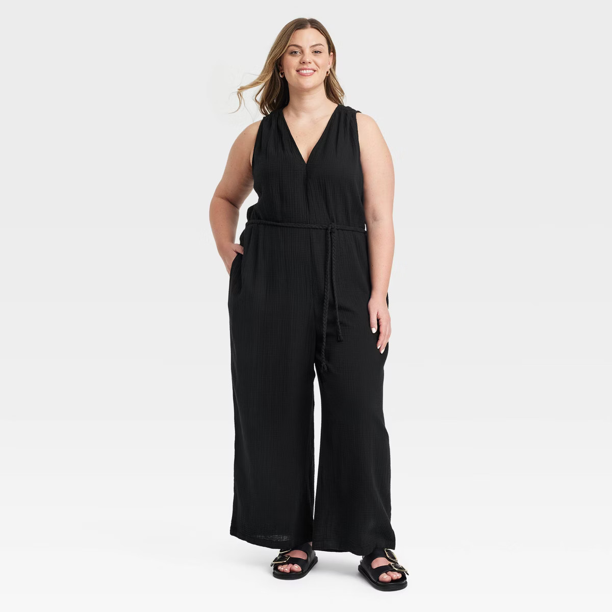 Women's Gauzy Tie-Waist Jumpsuit - Universal Thread™ | Target
