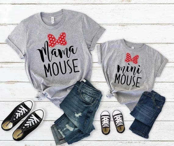 Mama mouse mini mouse shirt set, Mommy and Me shirts, mama mouse matching shirts, Disney family s... | Etsy (US)