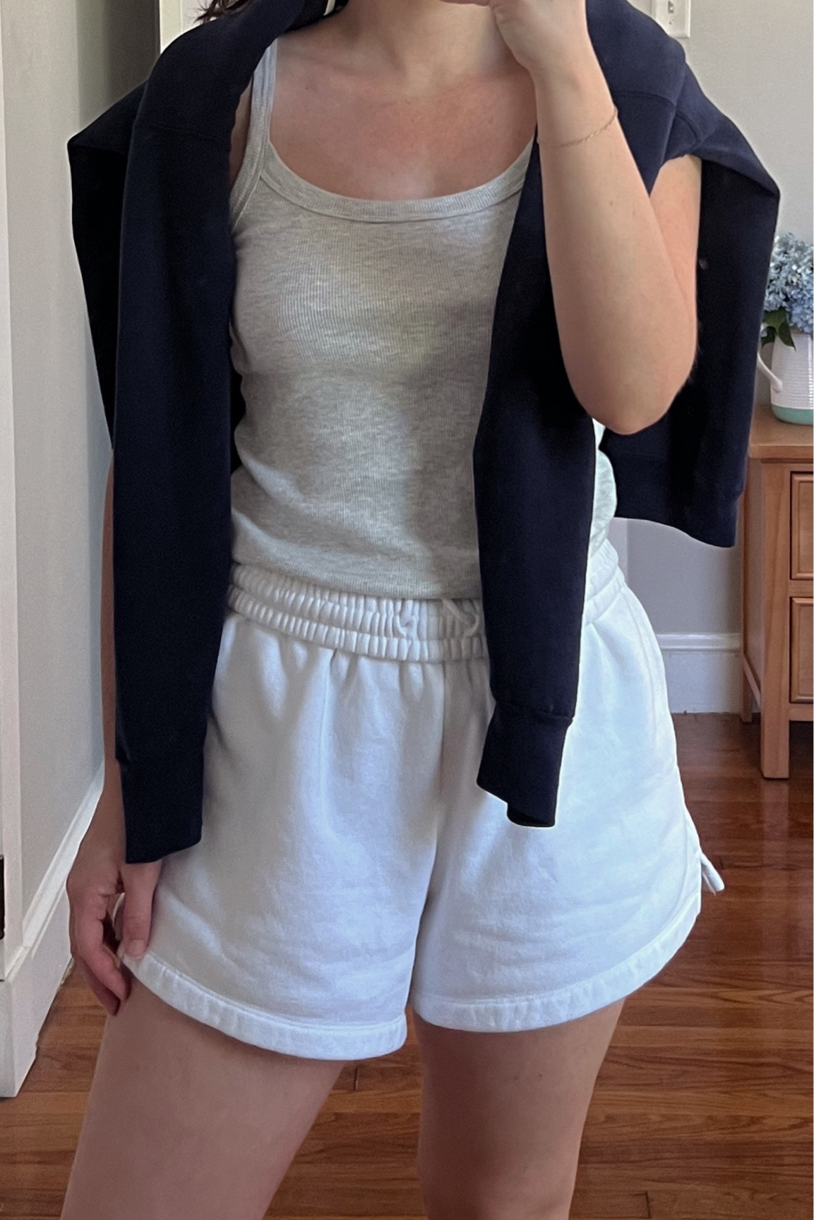 solid basics! ☁️ fave cozy shorts and the BEST tank! great length+ only $5 right now! #ltkabercrombie #basics #sundayshort 