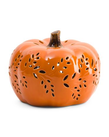 8in Led Ceramic Pumpkin | TJ Maxx