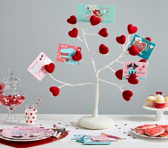 Felted Wool Heart Tree Decor With Clips | Pottery Barn Kids