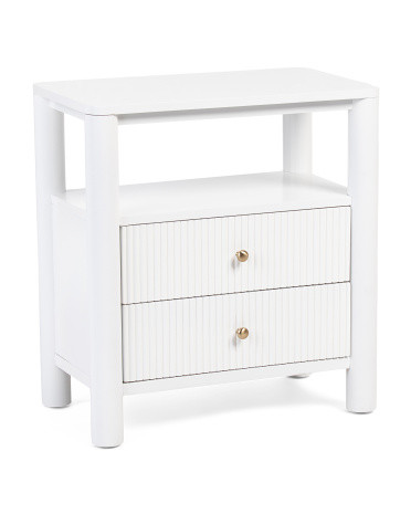26in Fluted Side Table With Charging Station | TJ Maxx