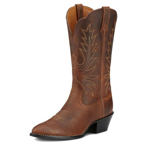Ariat Heritage Round Toe Western Boots - Women’s Leather Cowgirl Boots | Amazon (US)