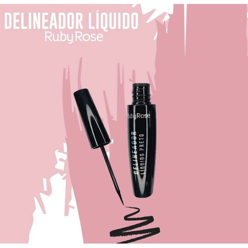 IndicadoDelineador Líquido Preto Ruby Rose HB-8406 Olhos Delinear Delineadora delineado Gatinho ... | Shopee (BR)