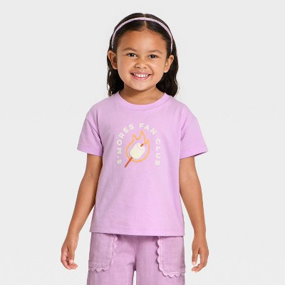 Toddler Girls' Short Sleeve Smores Fan Club Graphic Relaxed T-Shirt - Cat & Jack™ Lilac Purple 3T | Target