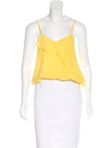 Alice + Olivia Silk Ruffle-Accented Top | The Real Real, Inc.