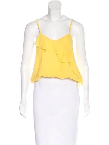Alice + Olivia Silk Ruffle-Accented Top | The Real Real, Inc.