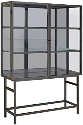 Coaster Home Furnishings 2-Door Brushed Black Nickel Curio Cabinet | Amazon (US)
