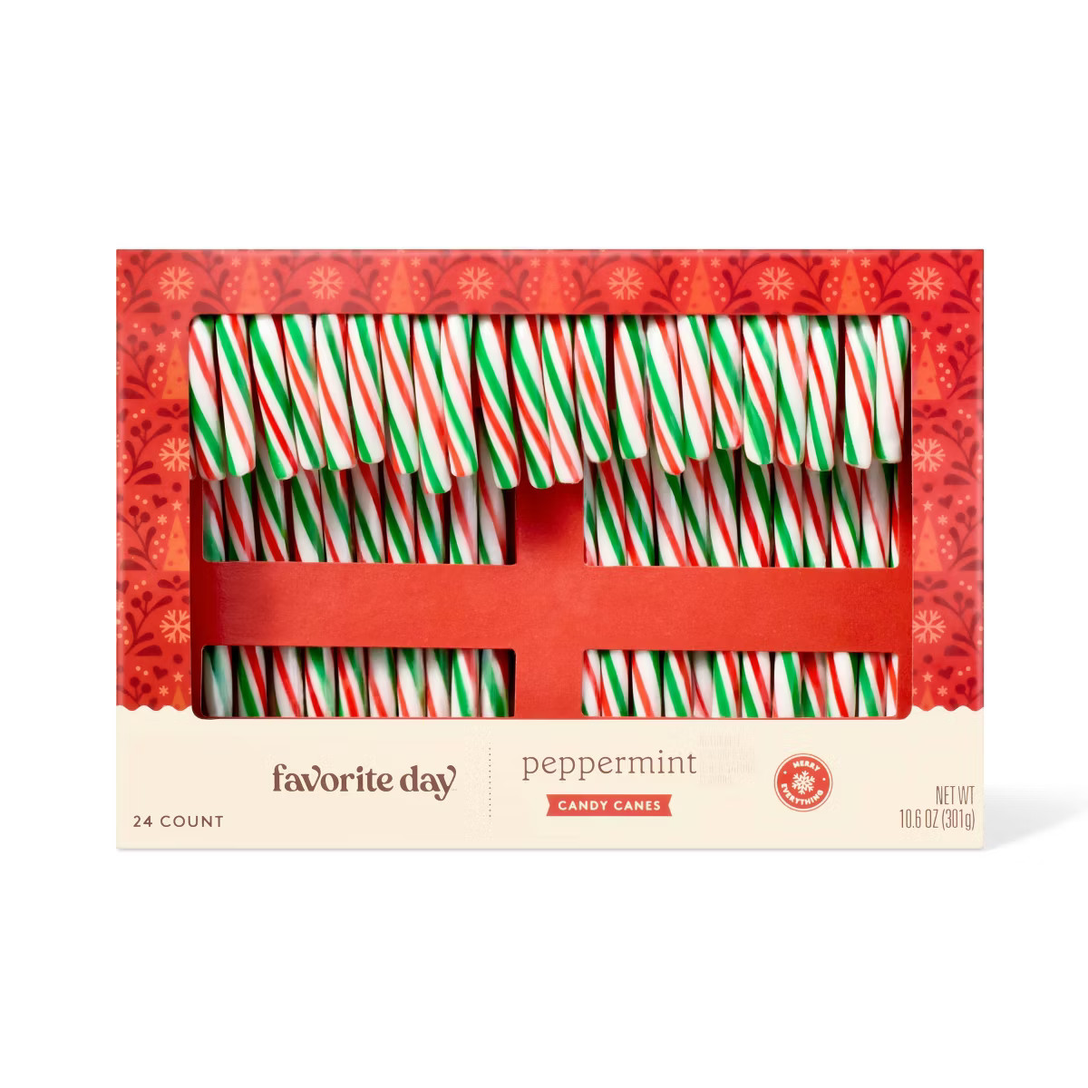 Christmas Peppermint Green & Red Stripe Candy Canes - 10.6oz/24ct - Favorite Day™ | Target