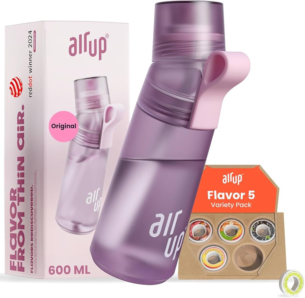 air up® Trinkflasche (600 ml) für Schule, Sport, Gym | inkl. 5 zuckerfreien Duft-Pods & Strohha... | Amazon (DE)