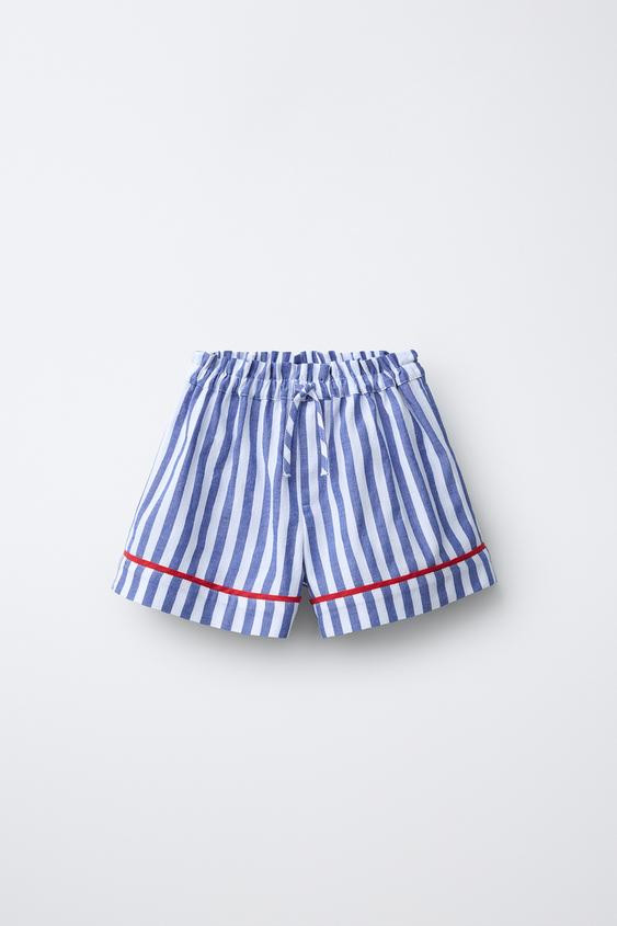 STRIPED PIPING SHORTS | Zara US