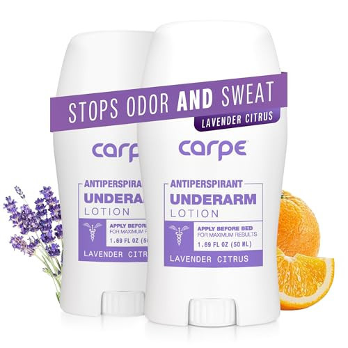 Carpe Underarm Antiperspirant Deodorant Advanced Sweat & Odor Protection Formula - Deodorant for Women & Men - Helps to Combat Excessive Sweating with Odor Control - Lavender Citrus (Pack of 2) | Amazon (US)