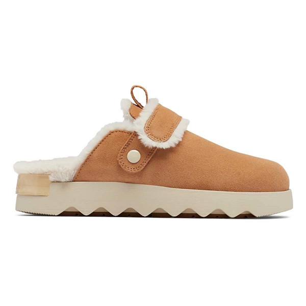 Women's SOREL Viibe Suede Cozy Casual Clogs 9.5 Tawny Buff/Natural | Scheels
