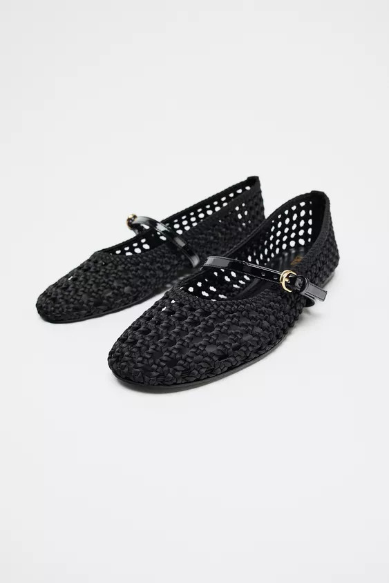 WOVEN STRAP BALLERINAS | Zara UK