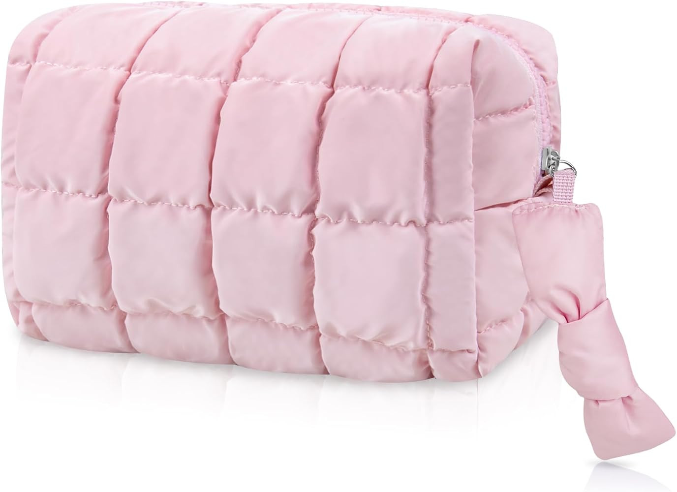 Puffy Quilted Makeup Bag, Cute Checkered Cosmetic Bags with Divider, Waterproof Travel Toiletry B... | Amazon (US)