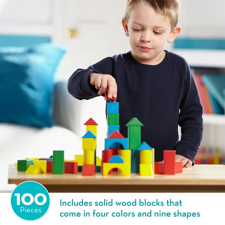 Melissa & Doug 100 Wood Blocks | Walmart (US)