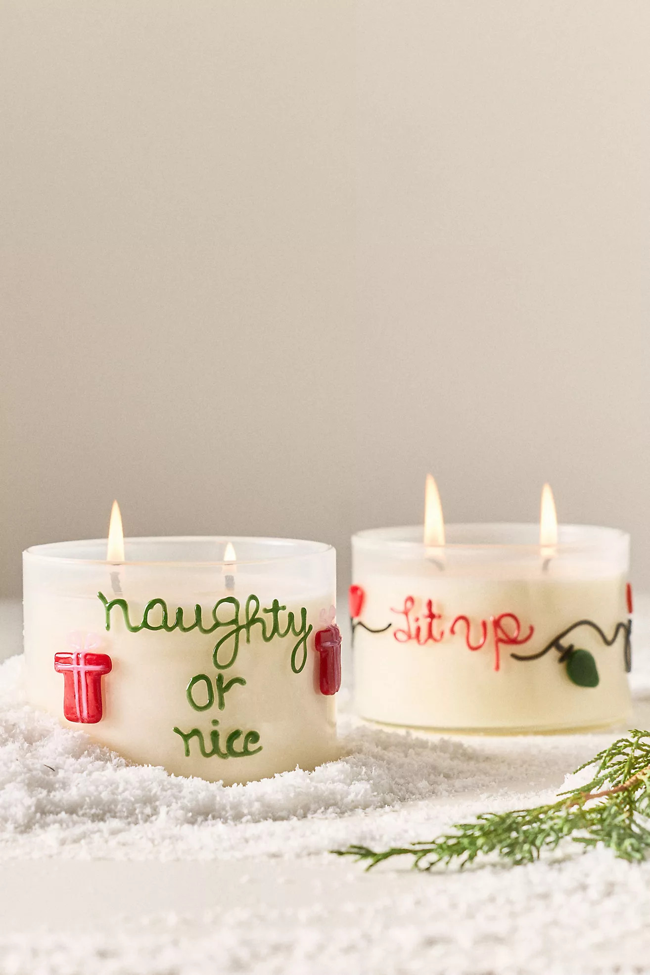 Festive Notes Naughty or Nice Gourmand Caramel Spice Wonderland Glass Candle | Anthropologie (US)