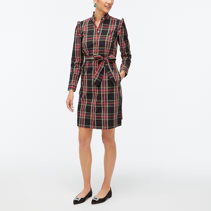 Ruffleneck mini shirtdress | J.Crew Factory