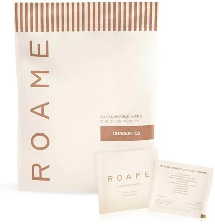ROAME Flushable Wet Wipes After Toilet Use – Septic Safe & Toilet Flushable – Hypoallergenic,... | Amazon (US)