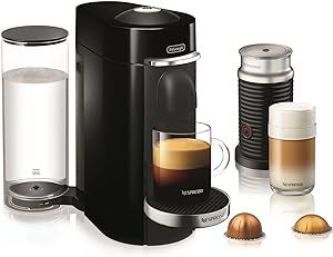 Nespresso VertuoPlus Deluxe Coffee and Espresso Machine by De'Longhi with Milk Frother, 4 Cups, P... | Amazon (US)