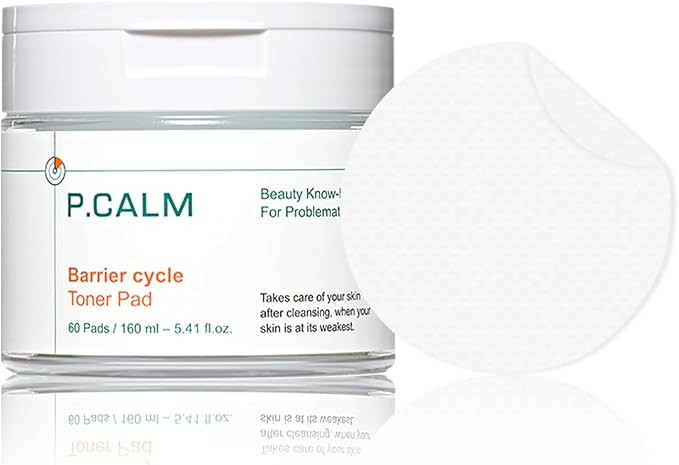 P.CALM Barrier Cycle Toner Pad 60 Pads | Korean Skincare Daily Toner Pads for Calming Hydrating S... | Amazon (US)