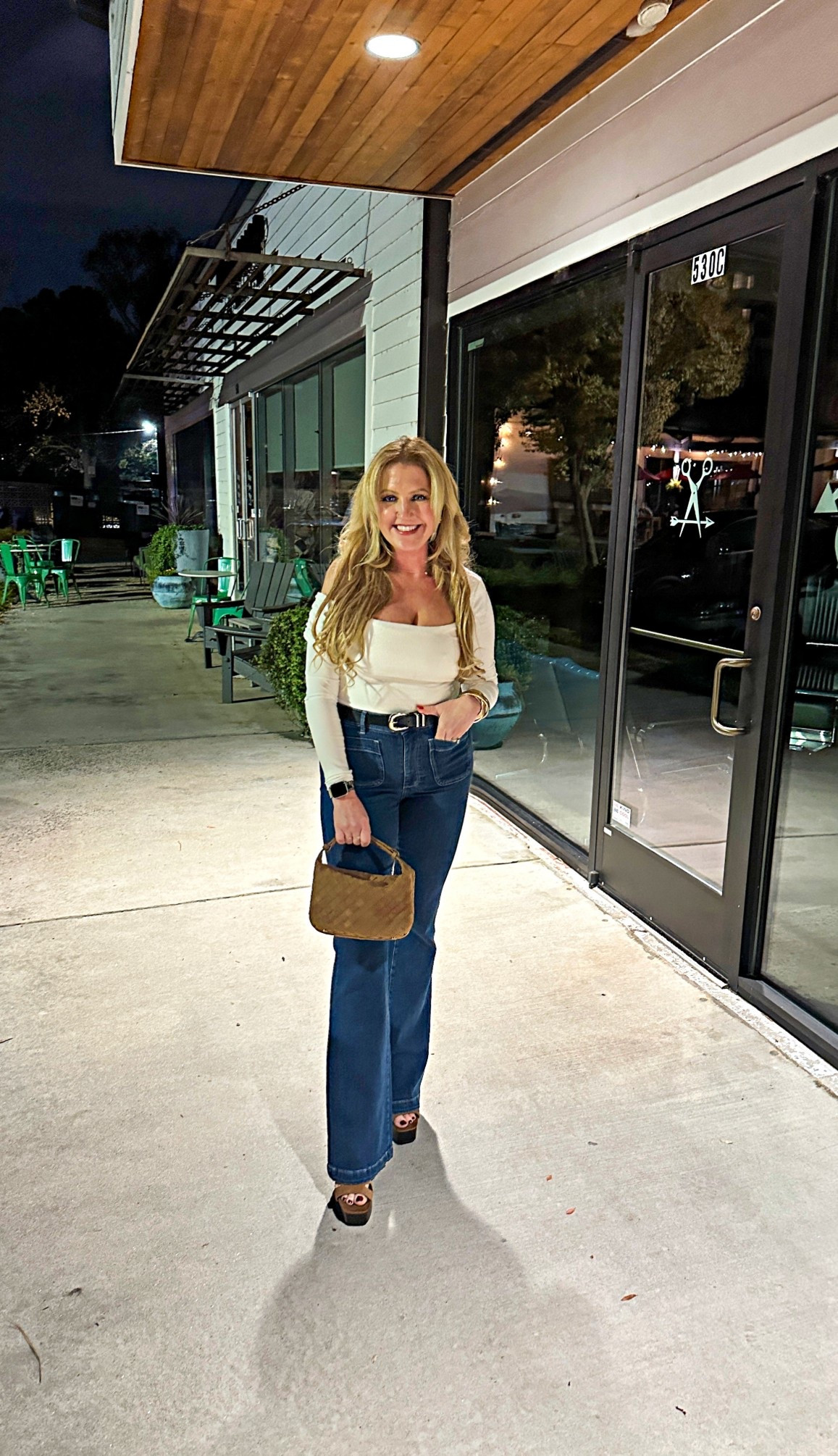 Out for the night in my favorite combo: flared denim, an off-the-shoulder bodysuit, and chunky platforms that were made for dancing. Effortless, a little retro, and so flattering. ✨ Tap to shop the full look.

⸻
flared denim outfit, off the shoulder bodysuit, night out outfit ideas, fall outfit inspo, trendy 70s style, date night outfit women, platform heels outfit, chic suede bag, going out outfit 2025, neutral night out look

⸻
#LTKfashion #LTKstyle #LTKfall #LTKoutfit #flareddenim #offtheshoulder #nightoutlook #falloutfitinspo #chicstyle #denimtrends #platformheels #suedeaccessories #dateoutfitideas #LTKfinds


#LTKStyleTip #LTKootd #LTKOver40