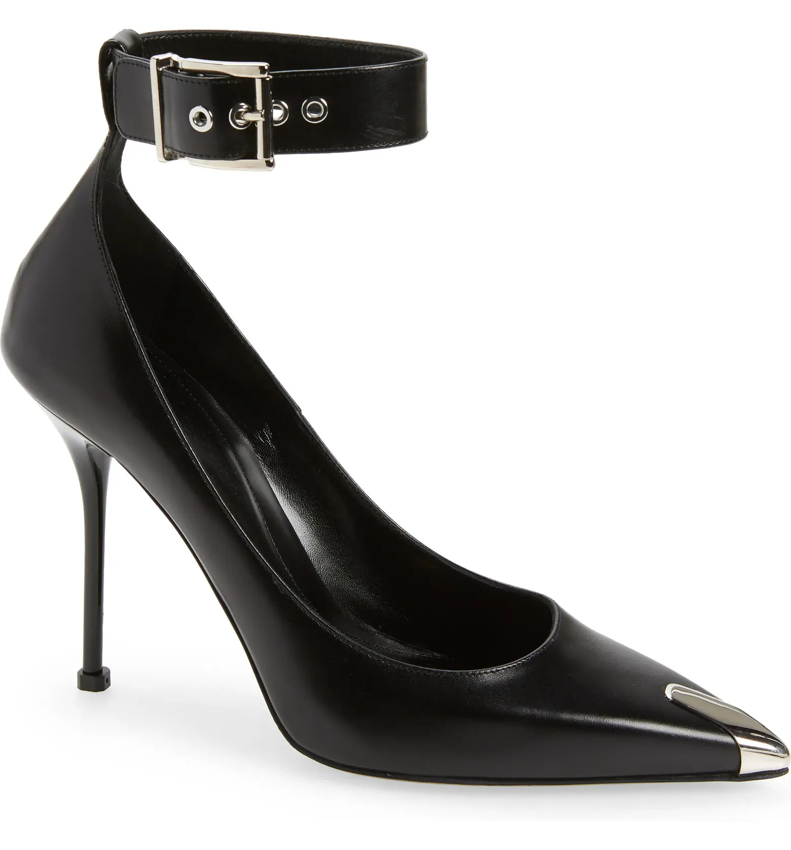 Alexander McQueen Punk Ankle Strap Pointed Toe Pump | Nordstrom | Nordstrom