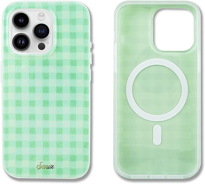 Sonix Case for iPhone 15 Pro Max | Compatible with MagSafe | 10ft Drop Tested | Minty Gingham | Amazon (US)