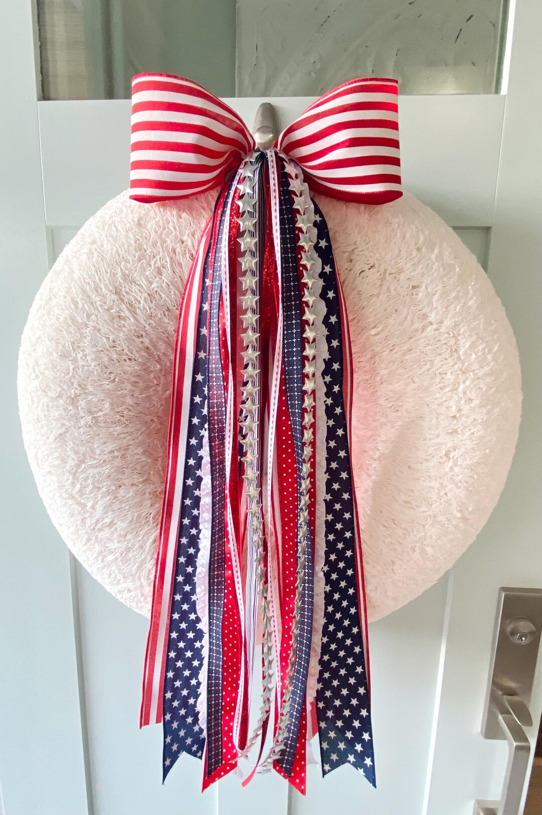 Patriotic Ribbon Set for A Wreath With A Bow and Attached Metal Clip. - Etsy | Etsy (US)