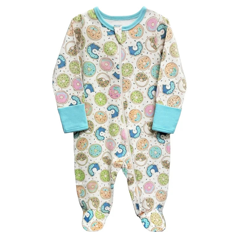 Wonder Nation Unisex Baby Zip Front Sleep N Play Pajamas, Preemie-6/9 Months | Walmart (US)