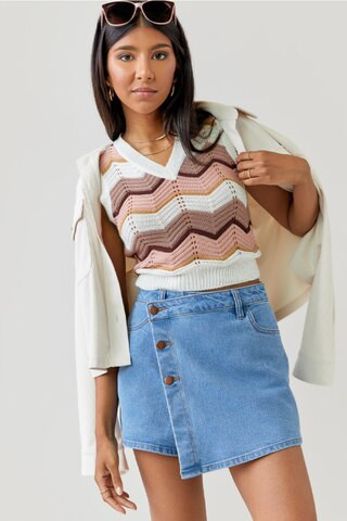 Harper Heritage Overlay Denim Mini Skort | Francesca's