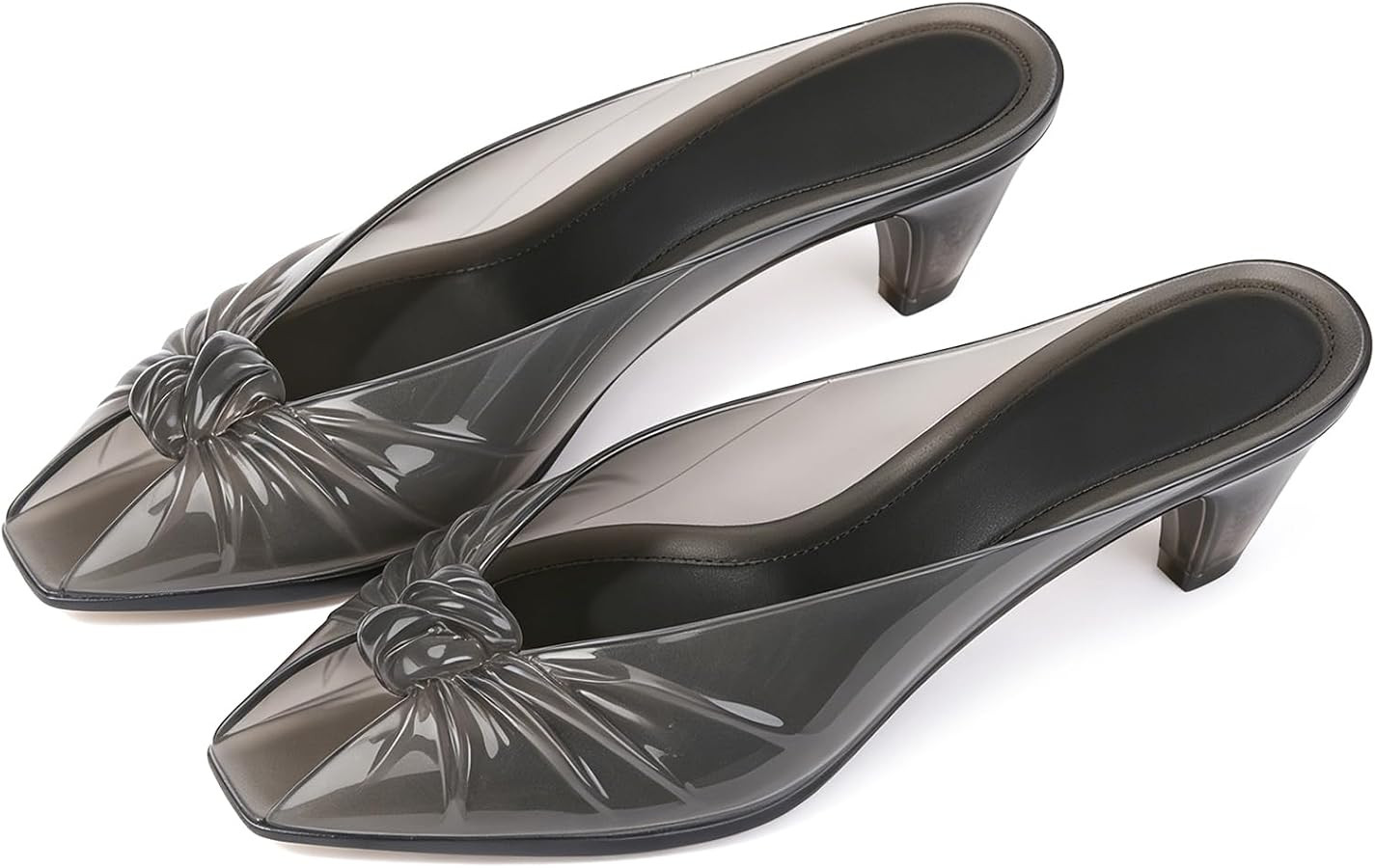 Caradise Jelly Mule Kitten Heel Sandals for Women Jelly Summer Shoes | Amazon (US)