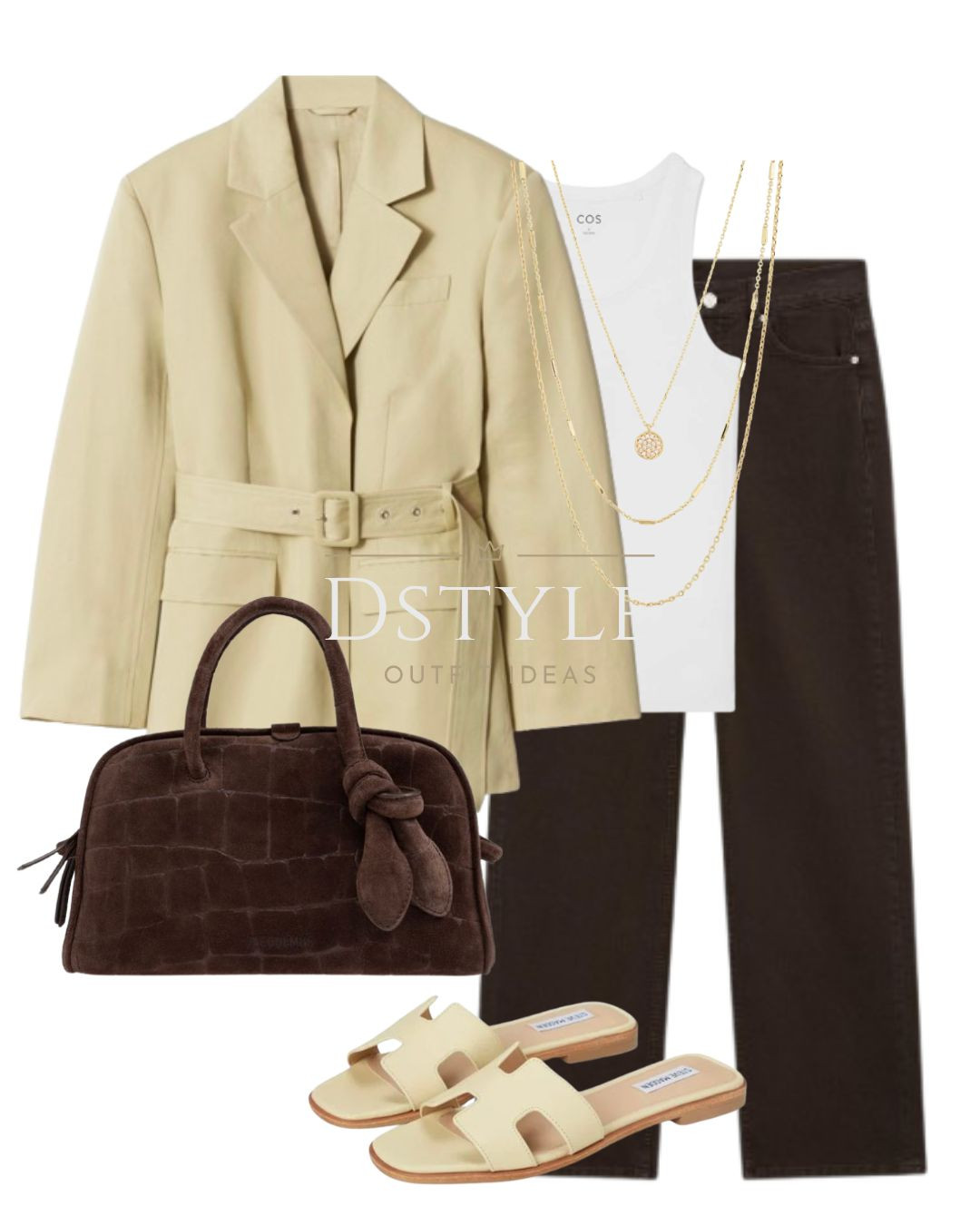  Yellow belted blazer, white ribbed top, brown straight fit jeans, butter yellow slide sandal, brown suede bag.

 

#LTKStyleTip #LTKShoeCrush