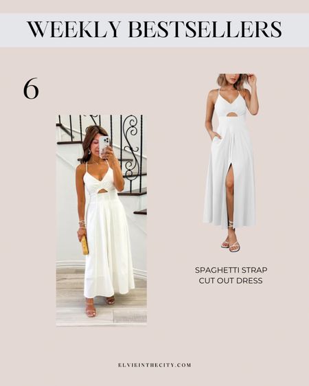 #6 bestseller from last week is this beautiful long white dress with spaghetti straps and cut out detail.

Resort wear, fashion over 40, long white dress, maxi dress, summer outfit, spring outfit, bridal shower

#LTKover40 #LTKstyletip #LTKfindsunder50