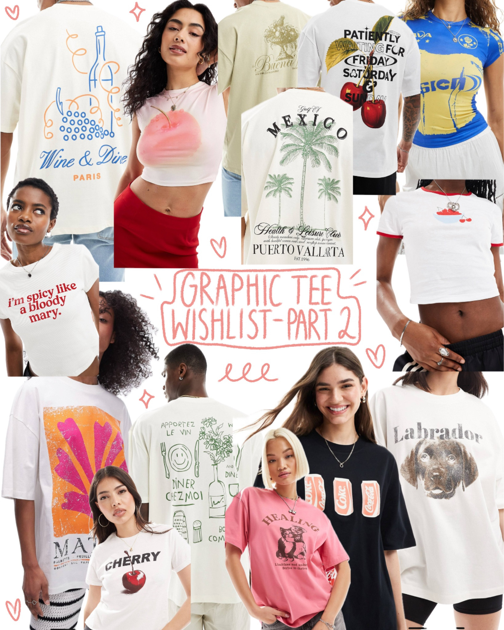 Graphic Tee Wishlist Part 2!
Graphic tee, summer tee, spring tee, graphic tee outfit, summer outfit, spring outfit, outfit inspo, asos outfit, festival outfit, oversized t shirt, brunch outfit, jeans and a nice top, cherry tee, sisters and seekers dupe 🍒

#LTKstyletip #LTKFestival #LTKfindsunder50
